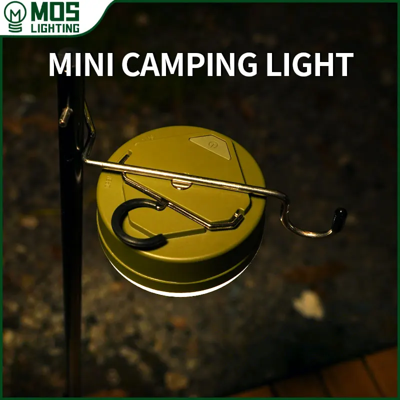 MOSLIGHTING Mini Camping Lantern Portable Flashlight High Bright LED Torch Type-C USB Torch Light Outdoor Home Work Hanging Lamp