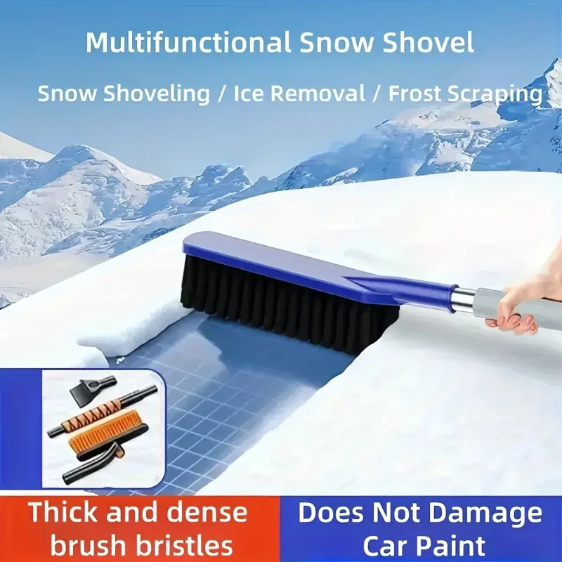 

Прочный, раздвижной инструмент для уборки льда и снега, автомобильная лопата-скребок 2-в-1 для снега и льда