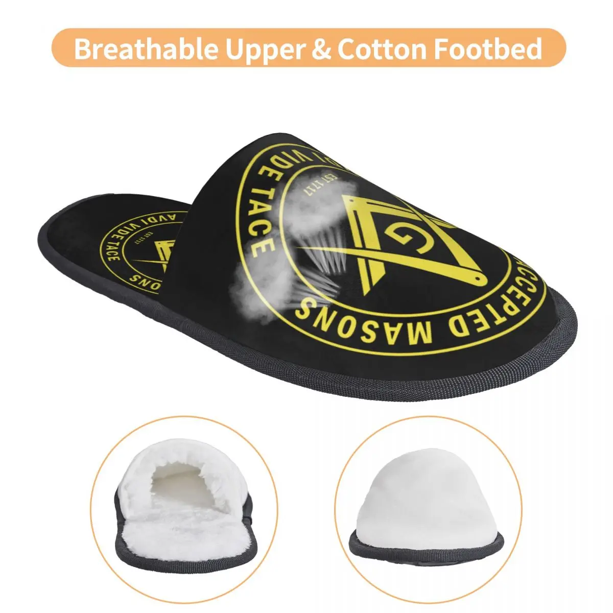 Custom Free Accepted Masons Masonic Freemason Guest Slippers for Bathroom Women House Slipper