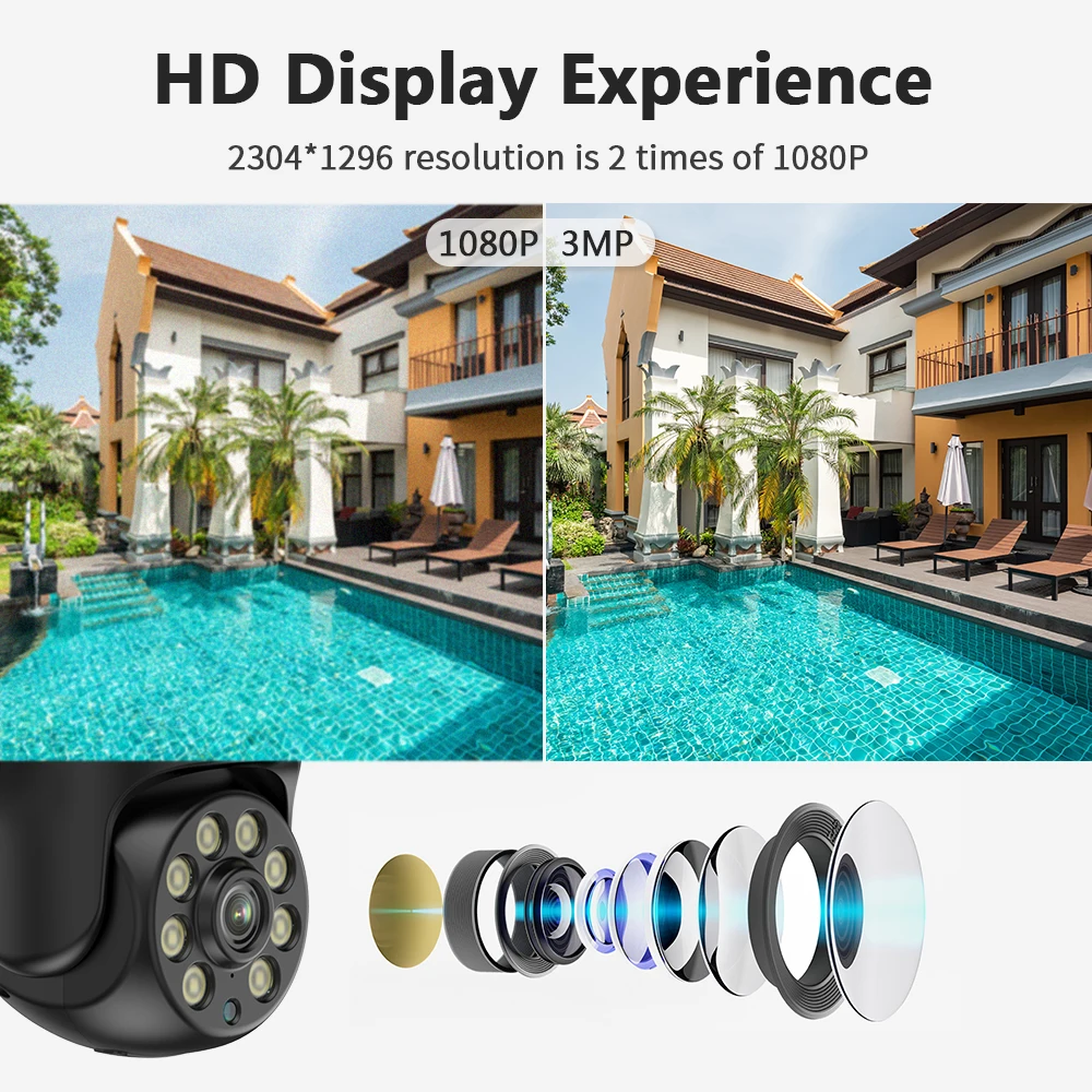 Tuya 3MP PTZ Wifi Camera Outdoor Video Surveillance Cameras With Wifi Security IP Camera For Smart Home