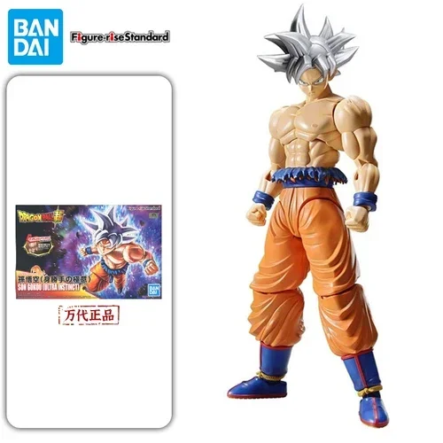BANDAI Figuur-rise Dragon Ball Son Goku Super Ultra Instinct Silver Hair Assembly Model Action Figure Anime Figuur Verjaardagscadeau
