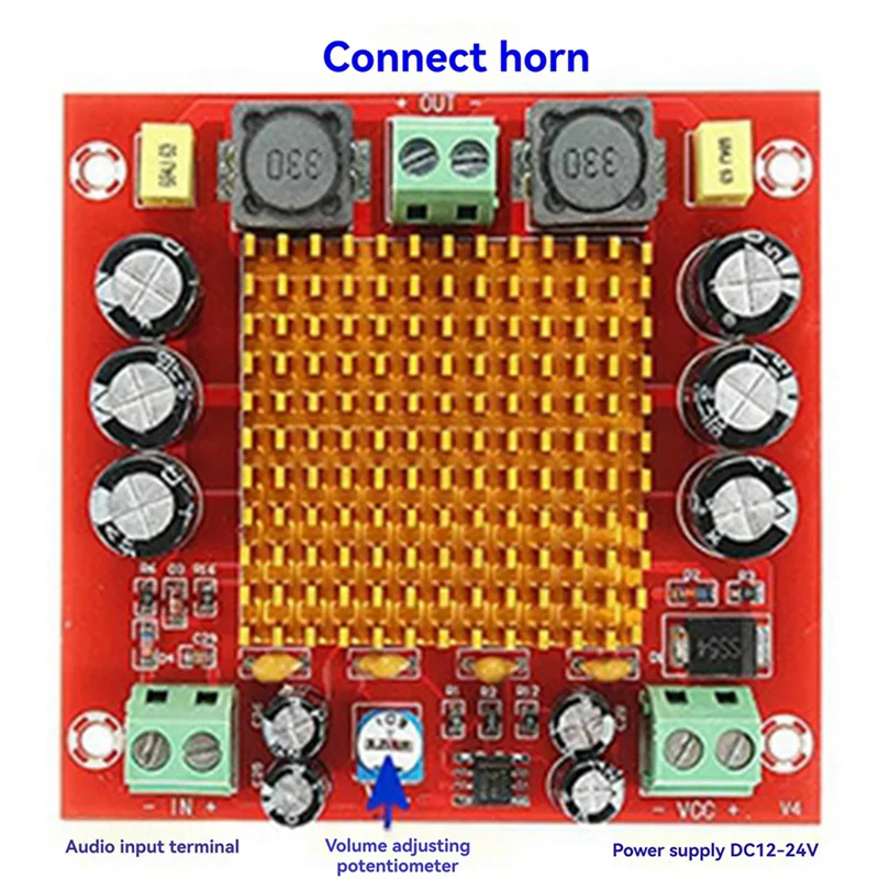 DIGIT-4Pcs XH-M544 Mono 150W Digital Amplifier Board For TPA3116DA Audio Amplification Module Power Supply Voltage 12-26V