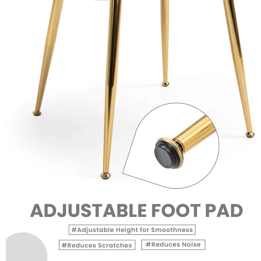 Набор из 4-х современных стульев Teddy Velvet с золотыми металлическими ножками, пушистые стулья с акцентом из шерпы для кухни Crea