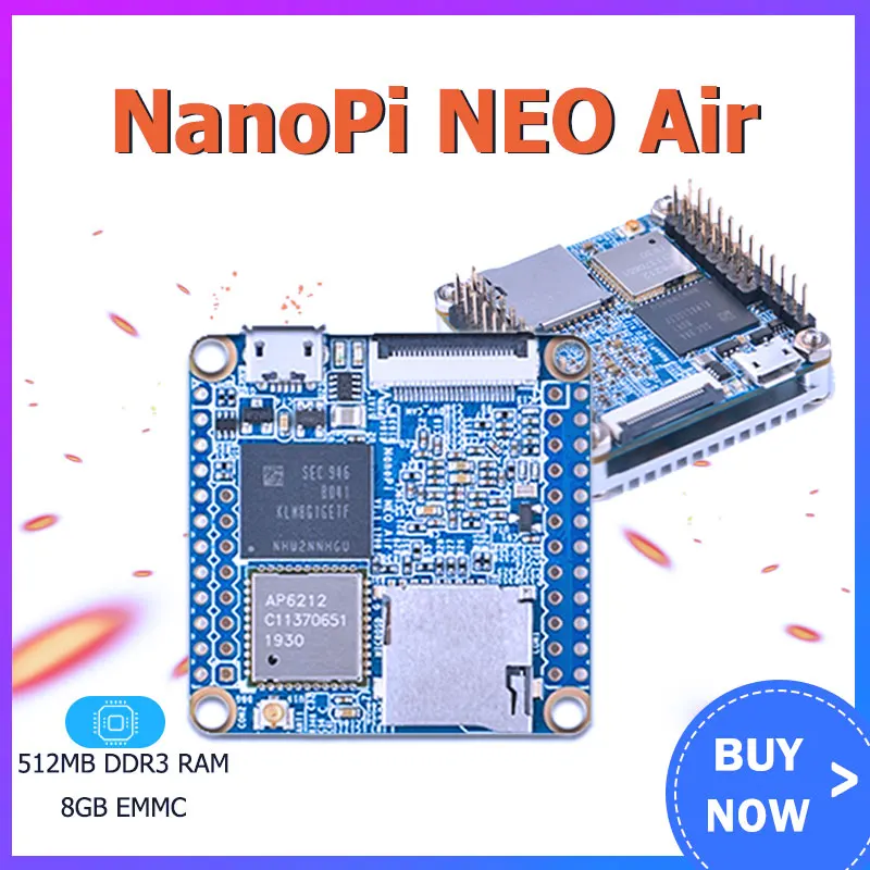 

Новый NanoPi NEO Air 512 МБ ОЗУ WIFI и Bluetooth,8 ГБ/32 ГБ eMMC Allwinner H3 четырехъядерный телефон