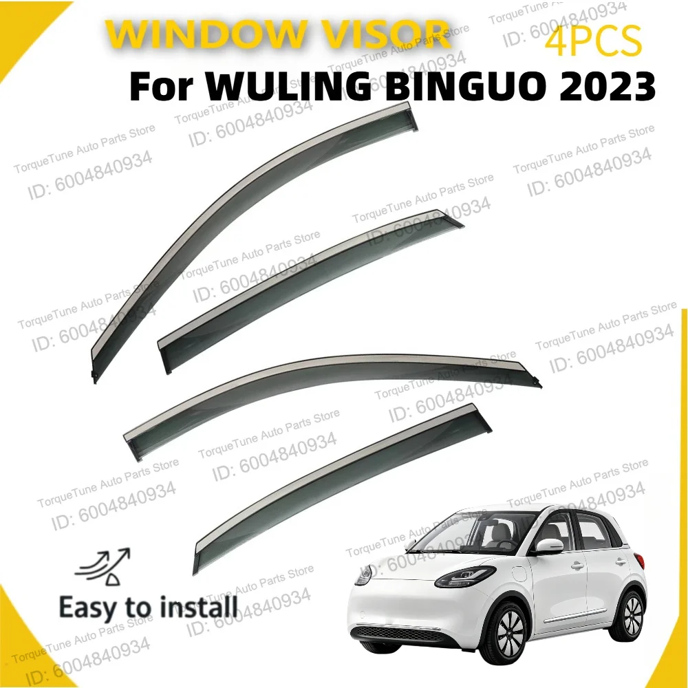 

CAR DOOR WINDOW VISOR Rain Guard Side Sun Visors Wind Deflector Ventvisor Weather Shield for 2023 WULING BINGUO BINGO