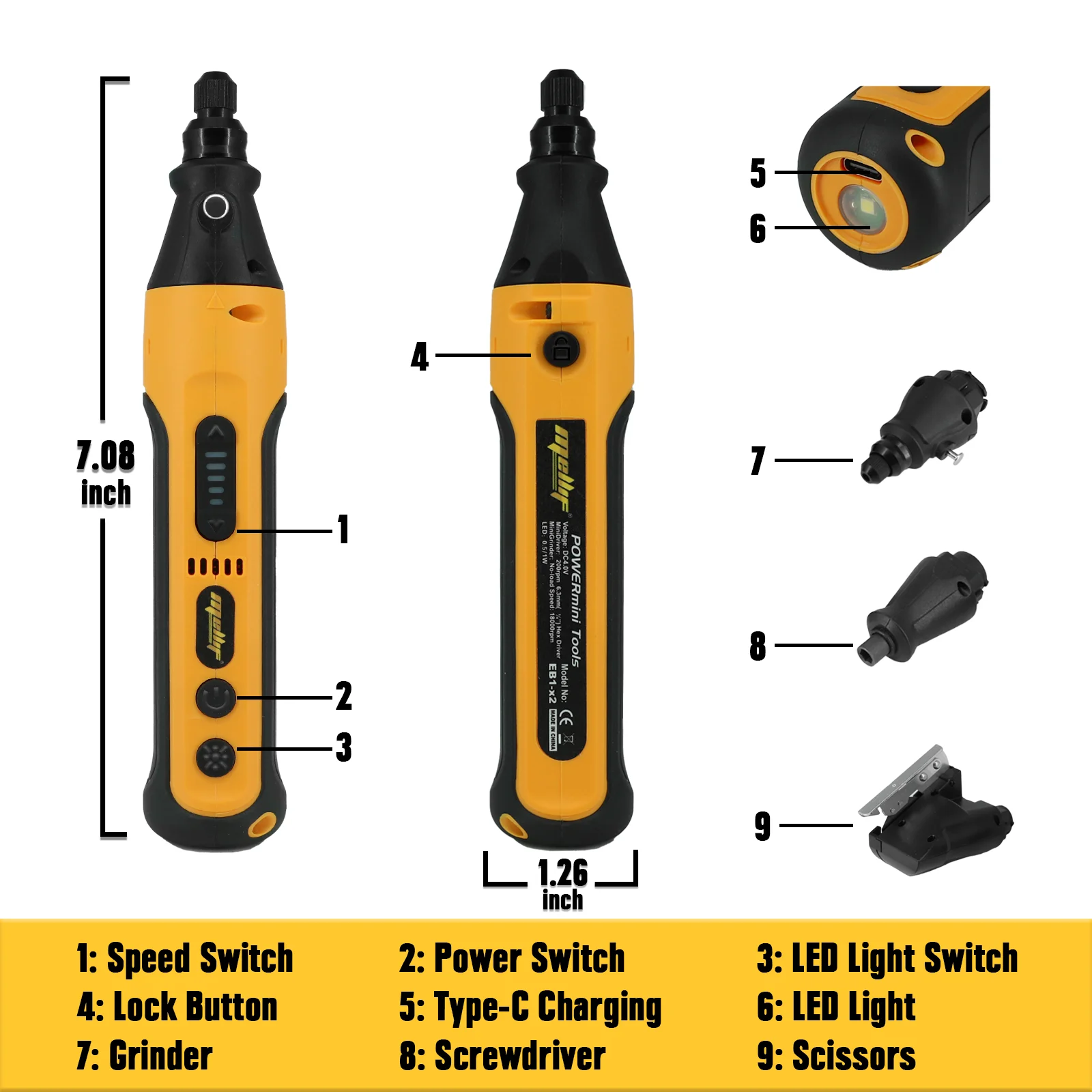 Mini Kit de herramientas rotativas inalámbricas, herramientas de tallado multiusos, 18.000 RPM, 5 velocidades y carga USB con 84 accesorios para PC