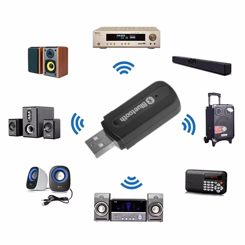 USB Bluetooth-Compatible Audio Receiver 5.0 Converter Wireless 3.5mm Stereo Audio Music Receiver Car AUX Speaker Adapter