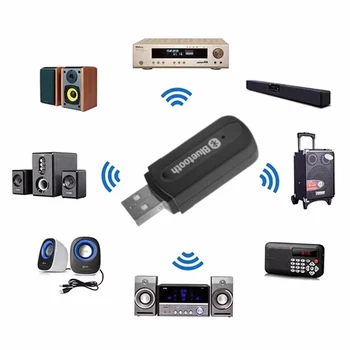 USB odbiornik 5.0 odbiornik Audio kompatybilny z Bluetooth bezprzewodowy odbiornik muzyczny 3.5mm Stereo Audio Adapter głośnik samochodowy AUX