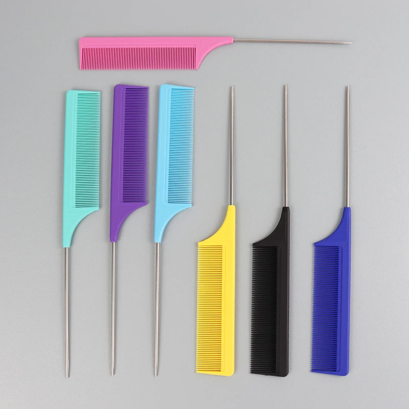 1 piece of stainless steel pointed head anti-static thickened heat-resistant pointed tail hair comb salon hairstyle comb