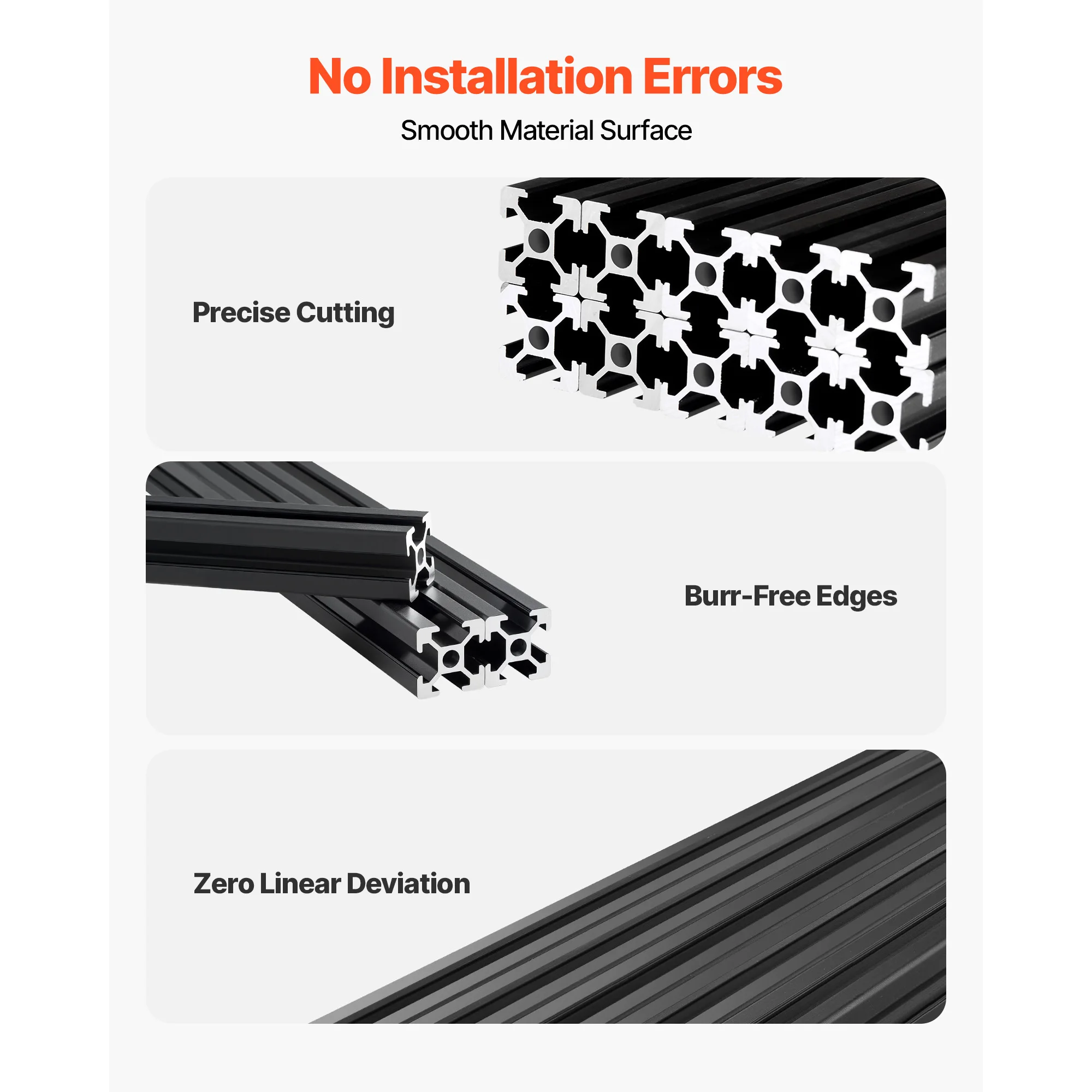SucceBuy 2020/3030/4040/4080 Aluminum Extrusion Profile T Slot European Standard Anodized Linear Rail, High-Strength Extruded Aluminum Rail for 3D Printer Parts and CNC DIY Workbench