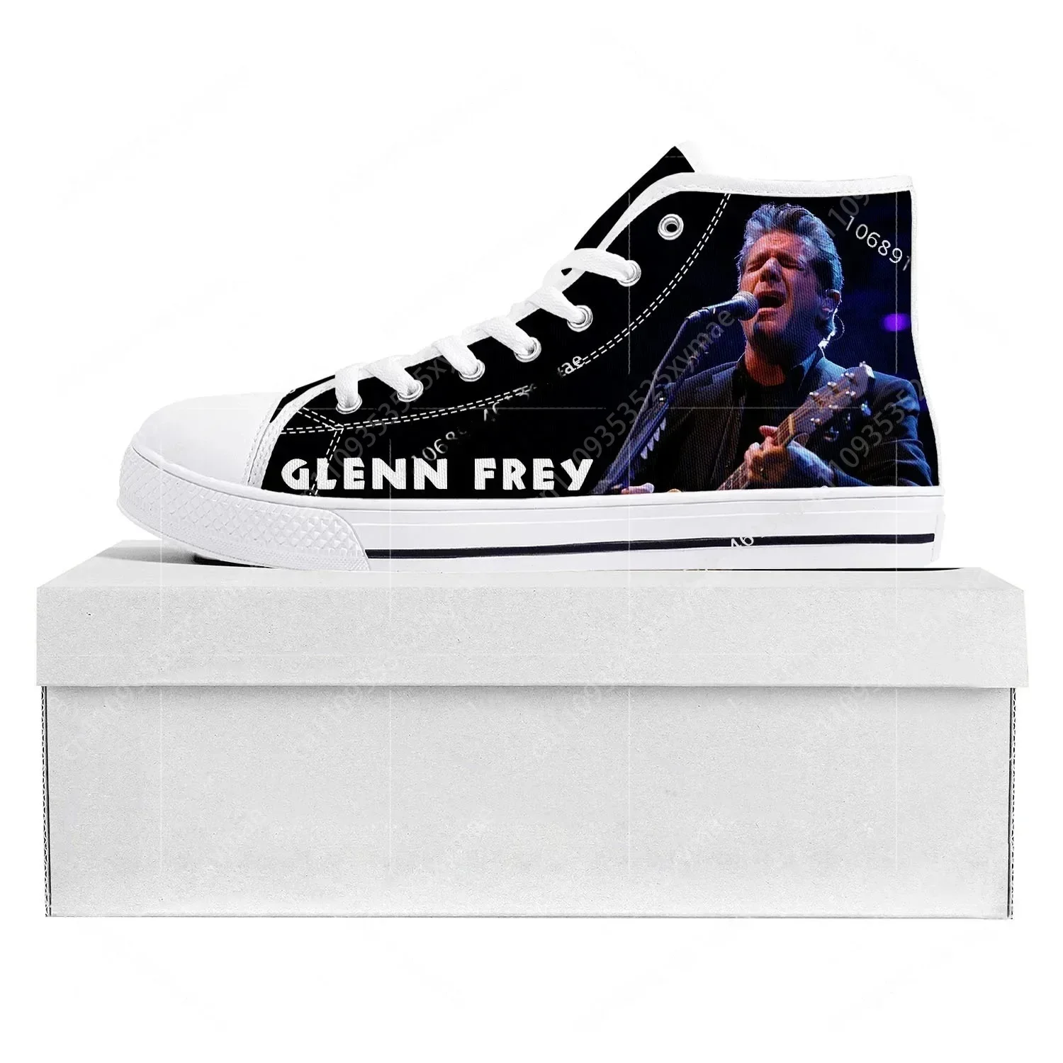 

Glenn Frey Rock Singer High Top High Quality Sneakers Mens Womens Teenager Canvas Sneaker Casual Couple Shoes Custom Made Shoe