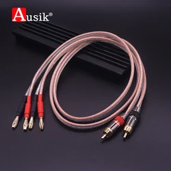 1Pair HIFI RCA to 2 Banana Speaker Cable Audio-cable for Amplifier/ 1.5m 2m 3m 5m AS070