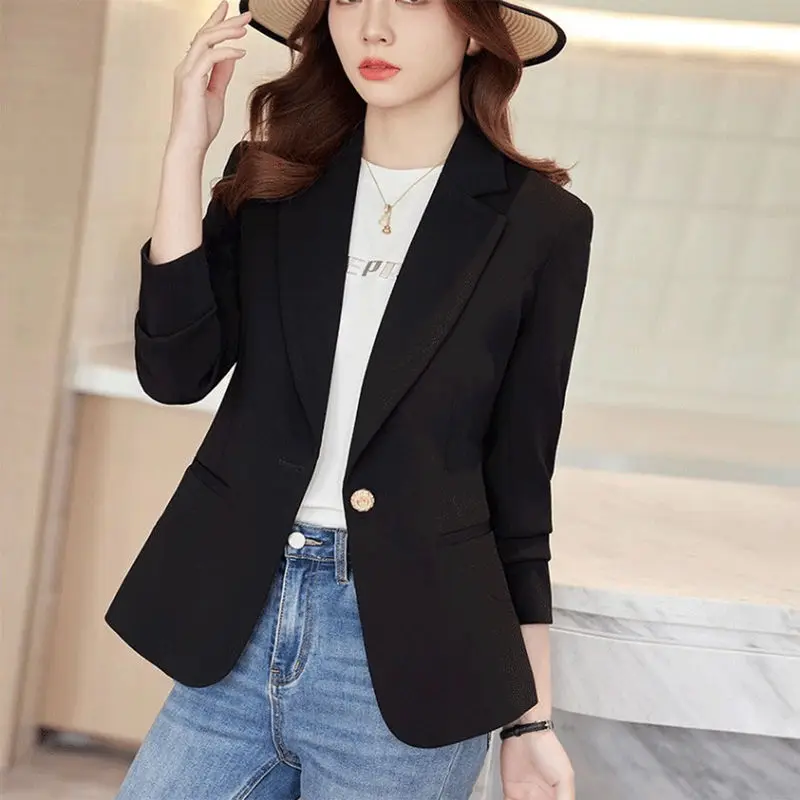 بدلة Sli White Suit Jaet النسائية ort كاجوال Faion ربيع الخريف وصول جديد قسط يشعر صغير الحجم الملابس الغربية