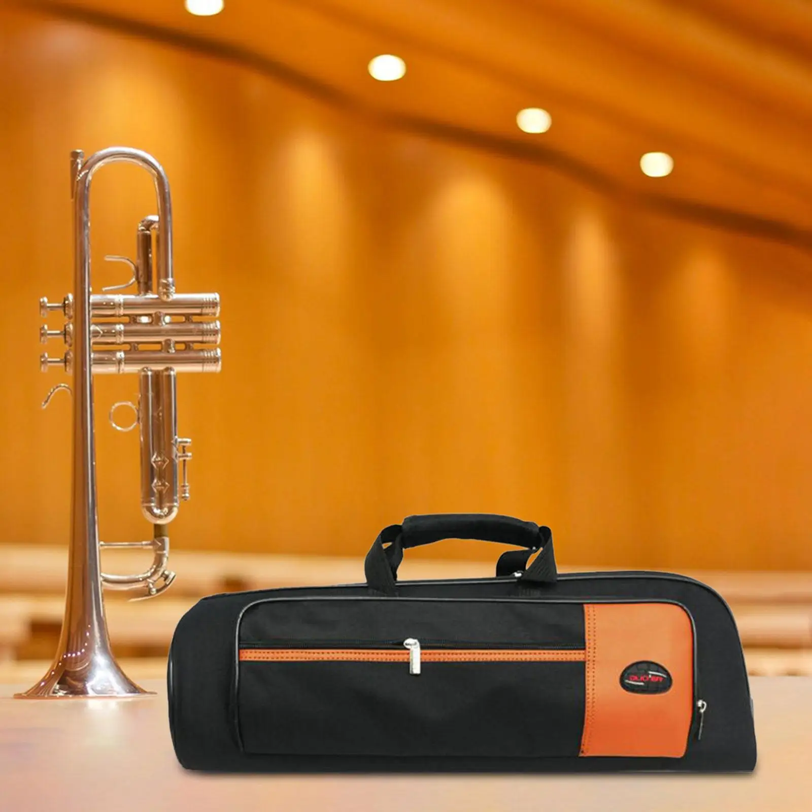 Trumpet Gig Bag Carry Handle with Strap Pocket Zipper Beginners Gift Water Resistant Backpack for Travel Stage Performance