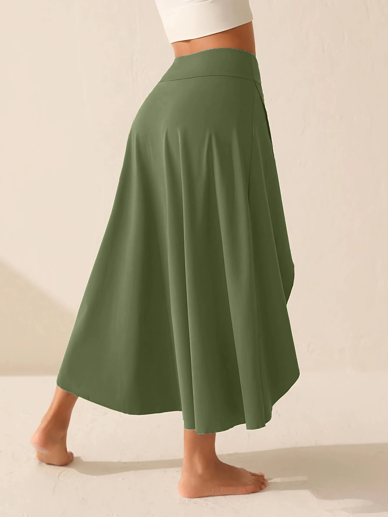 European and American Women's Dress Irregular Temperament Elegant Flounces Sag Fashion Solid Color Skirt