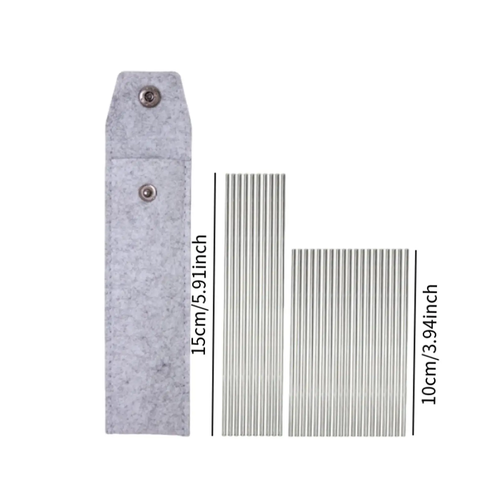 دبابيس من الفولاذ المقاوم للصدأ لمستلزمات الحياكة والحياكة وقضبان الكروشيه المربعة مع حقيبة تخزين