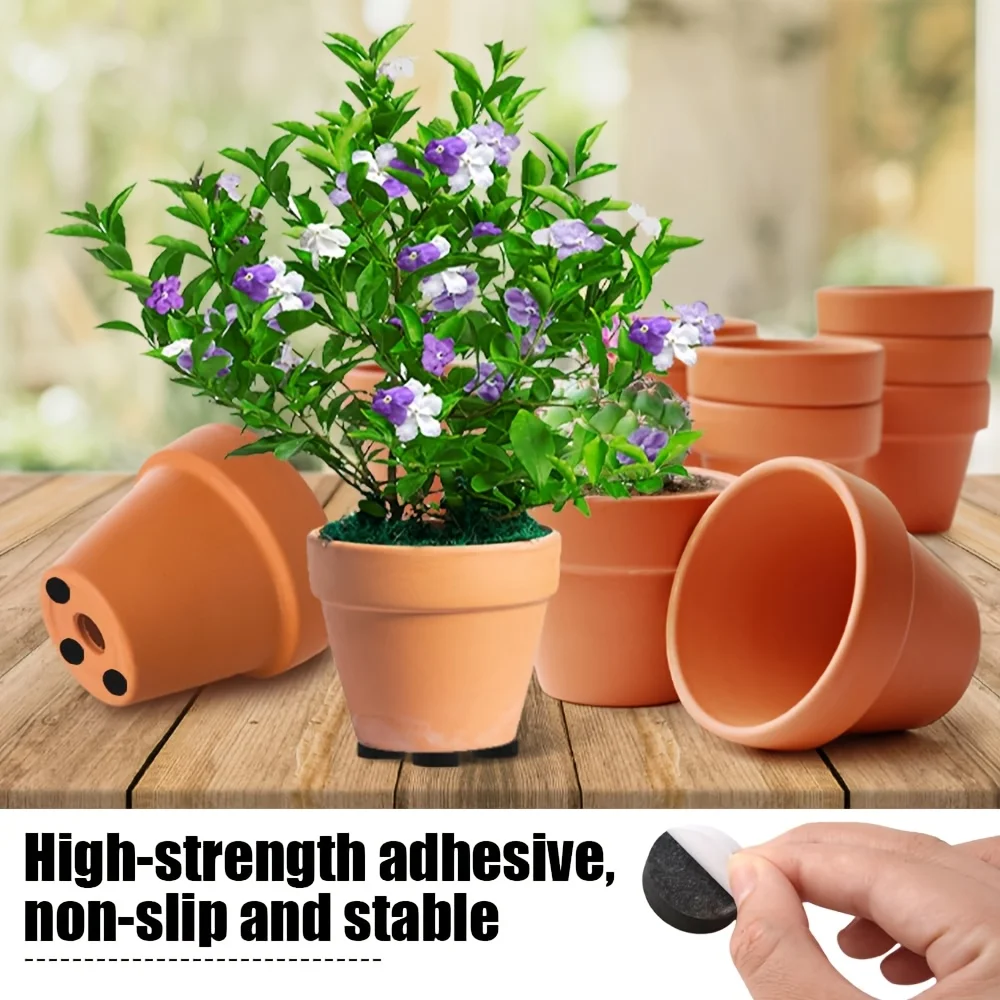 50pcs Invisible Flower Pot Feet Black Non-Slip Feet For Flower Tubs 3x1cm Self-Adhesive Flower Pot Feet Gardening Accessories
