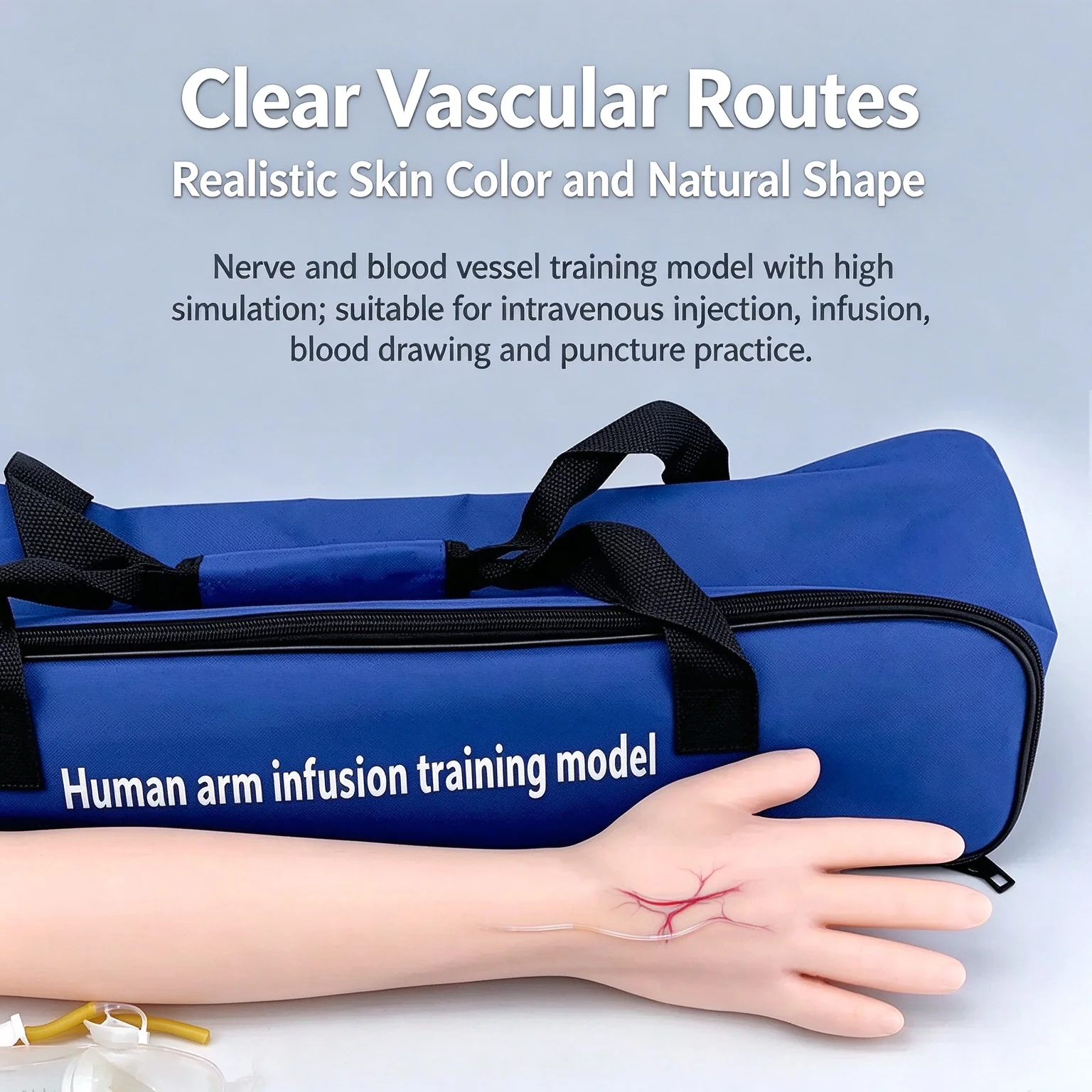 Intravenous & Arteriovenous Puncture Injection Training Arm Model, Nurse Blood Drawing & Intramuscular Injection Practice Manneq