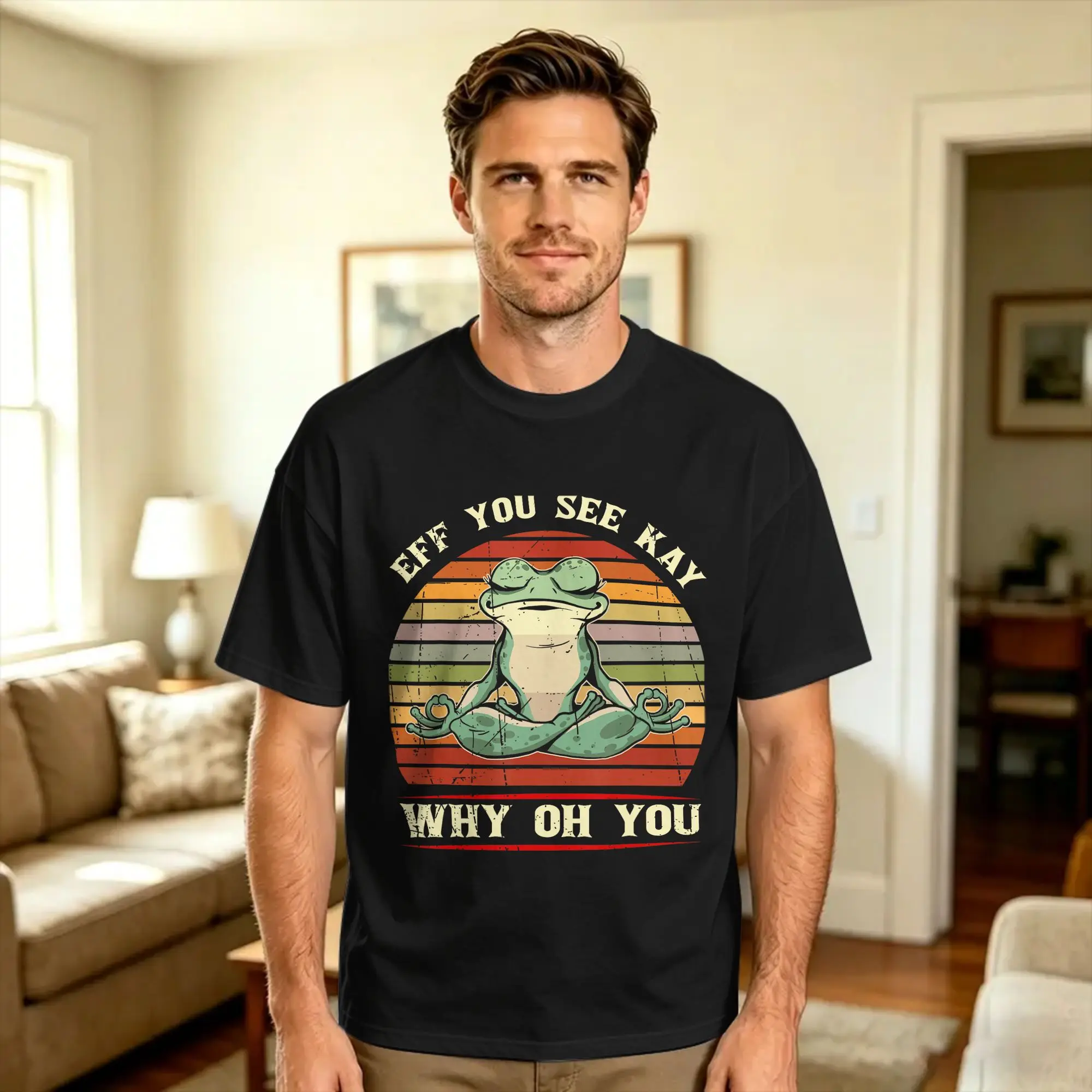 Eff You See Kay Why Oh You Animal Frog T Shirt Summer  Streetwear T-Shirts 100% Cotton Fashion Tshirt For Men Casual Clothing