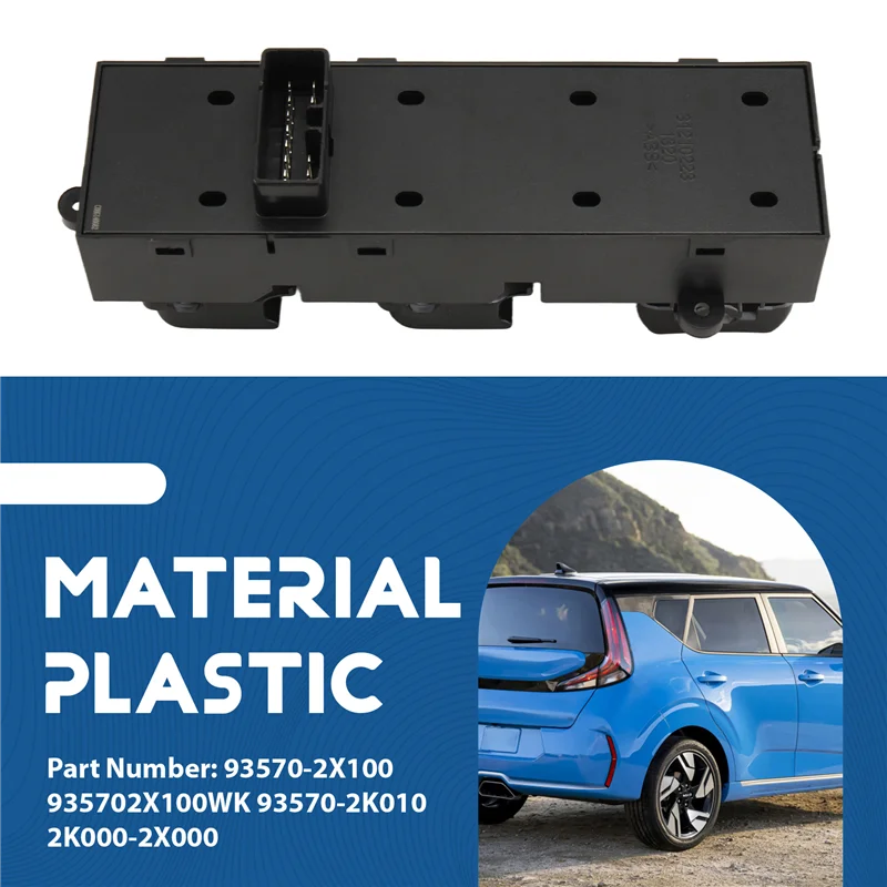 Interruttore di comando alzacristallo elettrico anteriore sinistro 93570-2X100 per KIA SOUL 2010-2013 pulsante di sollevamento vetro finestra 935702X100WK