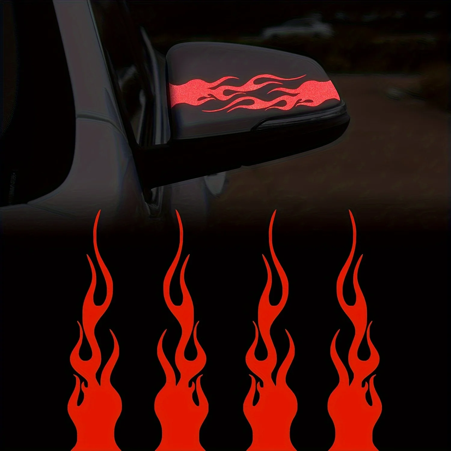 

Reflective Flame Vinyl Stickers - Adhesive Decals for Trucks, Off-road Vehicles, Motorcycles & More