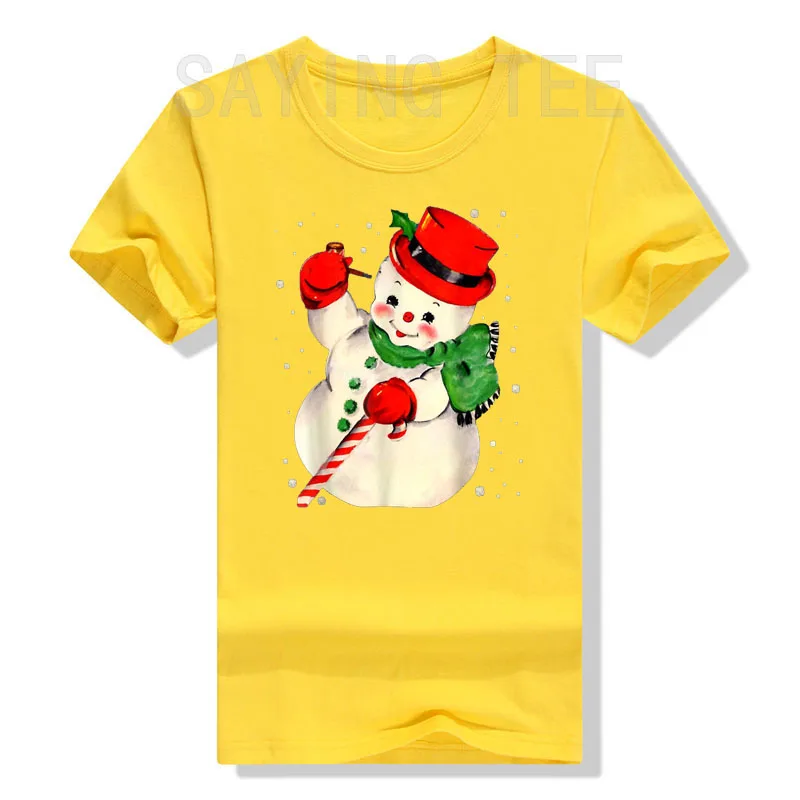 Funny Christmas Snowman Matching Family Pajama Xmas Vintage T-Shirt Humorous Saying Tee Cute Lovely Graphic Outfits Awesome Gift