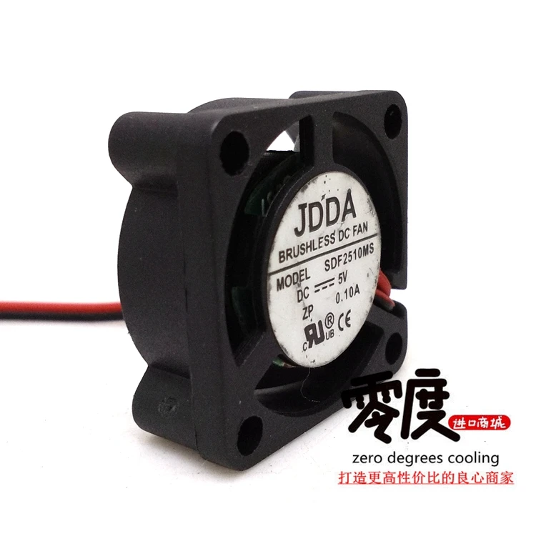 Original JDDA SDF2510MS 25x25x10MM DC5V 0.1A 2.5CM 2Lines cooling fan