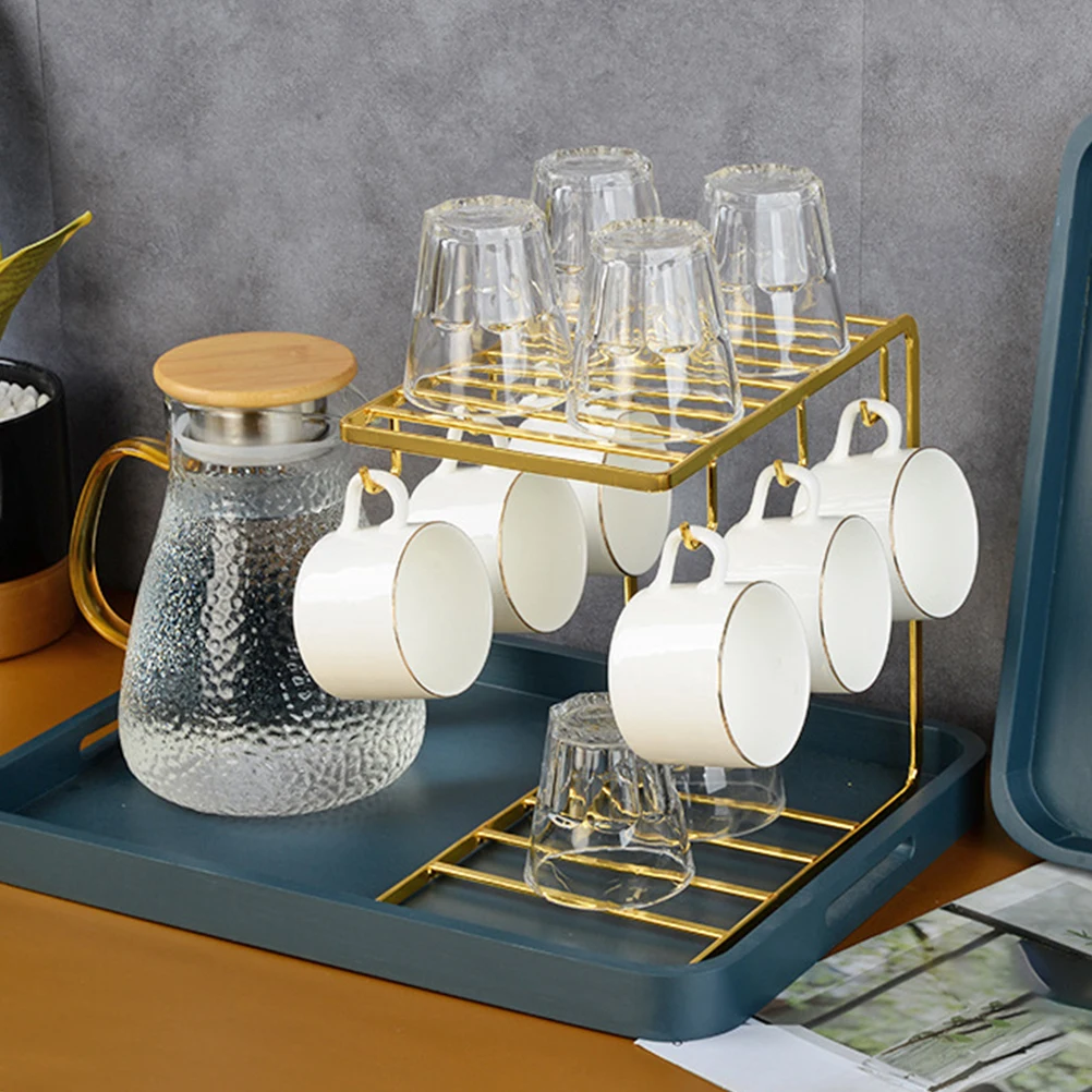 

Delicate Carbon Steel Cup Storage Rack Glass Holder Organizer Kitchen Practical Cup Draining Stand