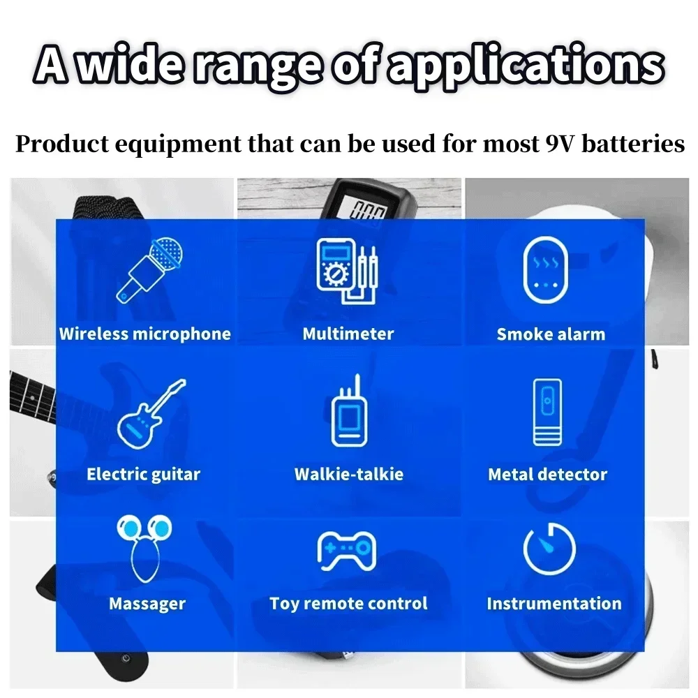 9V 1800mAh new rechargeable battery squareUSB lithium battery, suitable for multimeter, microphone, toy, remote control, KTV