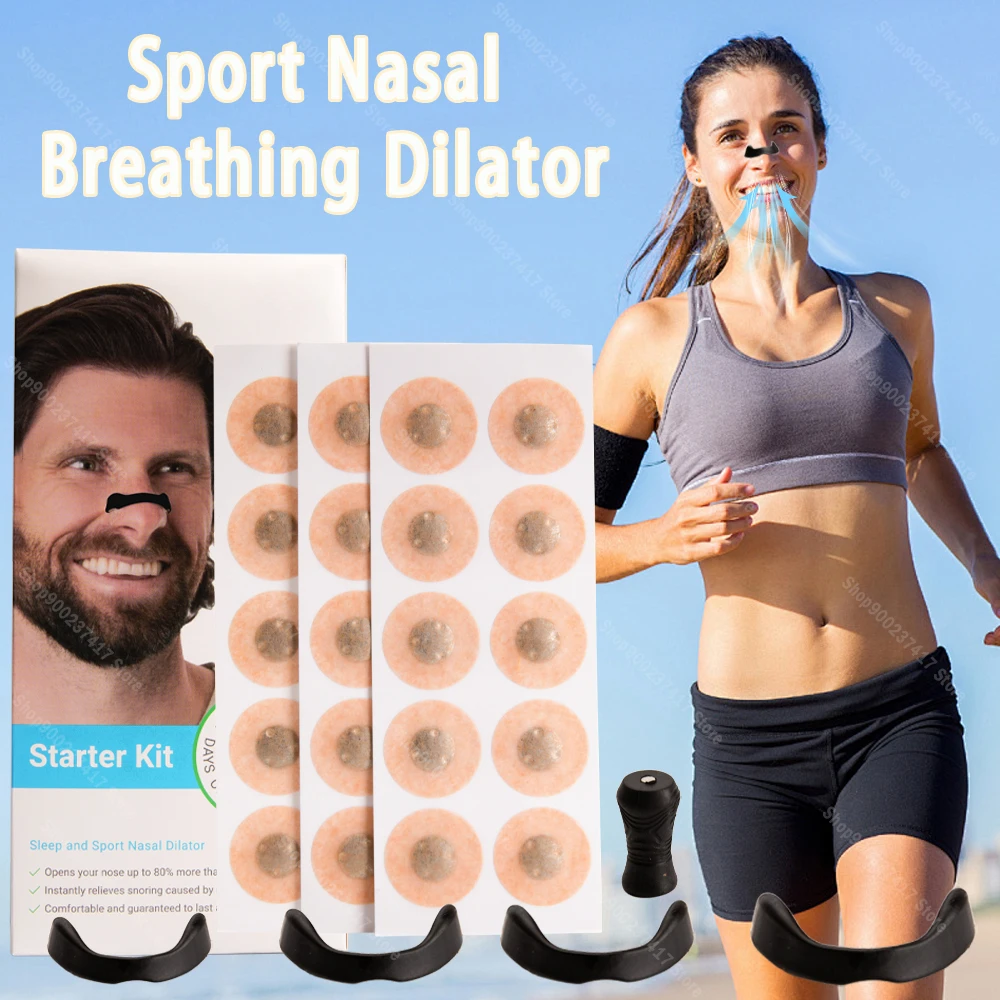 Nasal Breathing Dilator Magnetic Nose Strips Increase Air Intake Sports Kit Nose Breathe Refill Reduce Snoring Boost Oxygen