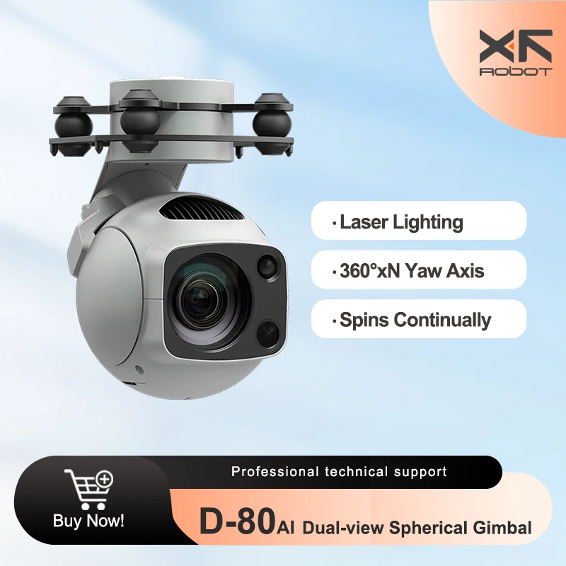 

XF-D-80AI Multi-Object Detection & Tracking Zoom & Wide Dual-view Laser Lighting AI Camera Hybrid Zoom Drone 3-Axis Pod