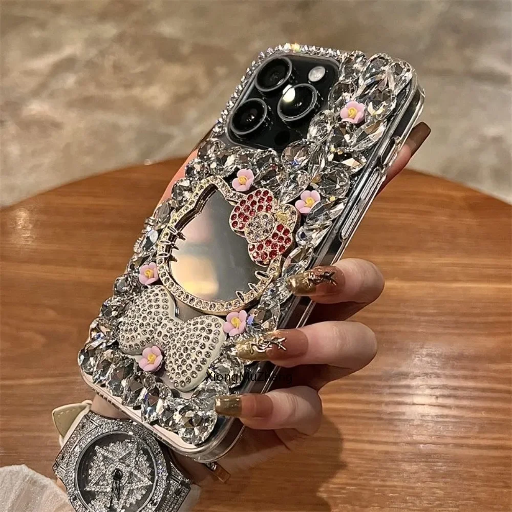 Hello Kitty Premium Kristallstein-Hülle für Nothing Phone 4a 3a Phone 2 3 Phone 1 Luxuriöse Glitzer-Diamant-TPU-Weichhülle, stoßfest – Detail 6