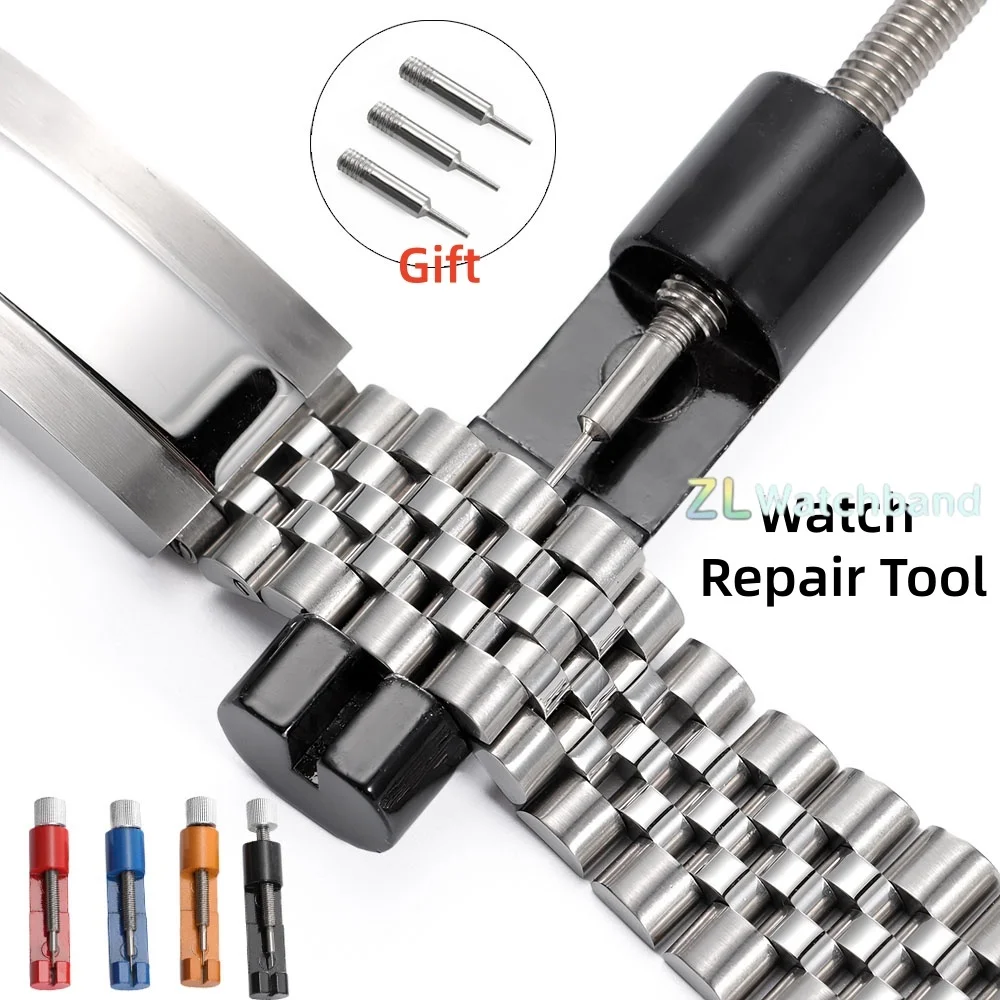 Metall-Uhrenarmband-Entferner-Reparaturset für Uhrmacher mit 3 zusätzlichen Stiften, Mini-Uhrenarmband-Werkzeuge