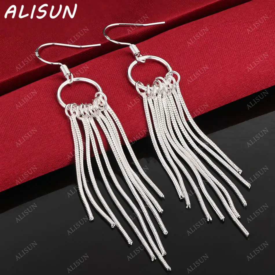 ALISUN Orecchini con nappa in argento sterling 925 Orecchini pendenti Regali creativi Street All-match Party e abbigliamento quotidiano