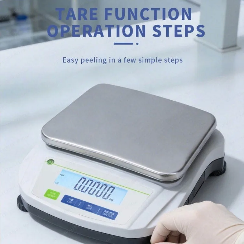Lab Analytical Balance 0.01g Precision, Digital Weighing Scale with RS232C Interface for Lab Research