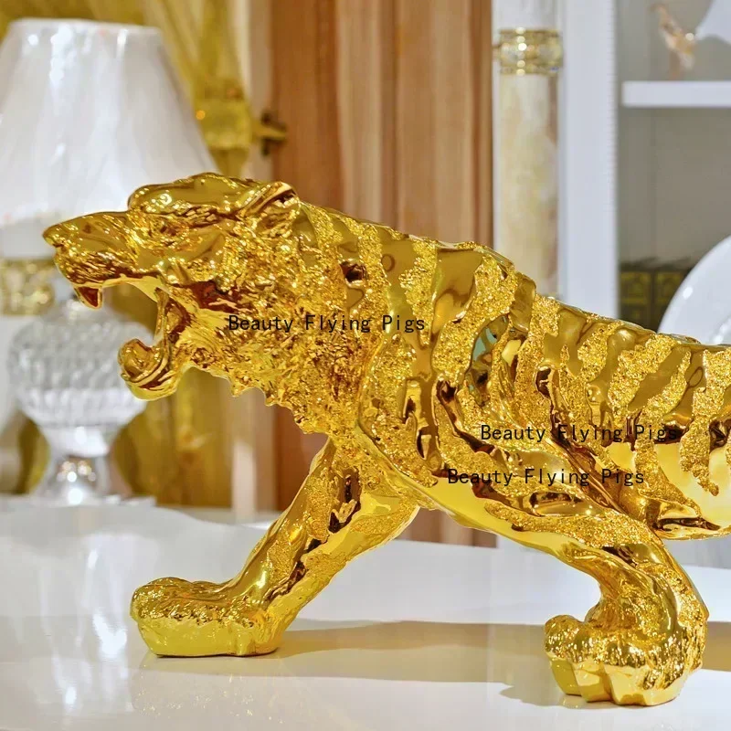 Resin Tiger Chinese Zodiac Tiger Home Decorations Natural Resin Making Birthday Gifts and Christmas Gifts Wedding decoration