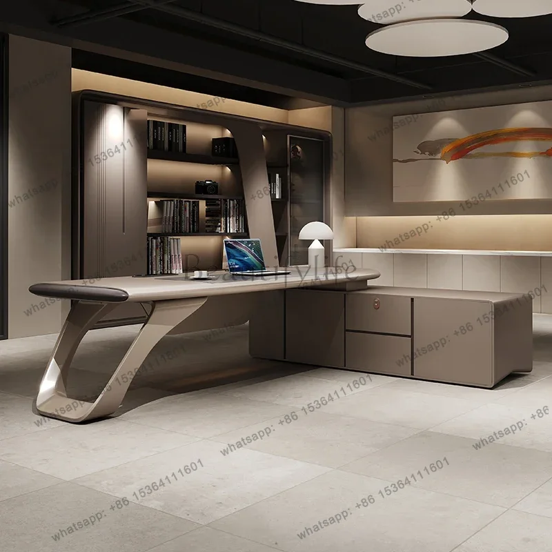 Modern Storage Luxury Office Desks Drawers Chair Asthetic Writing Designer Computer Desks L Shaped