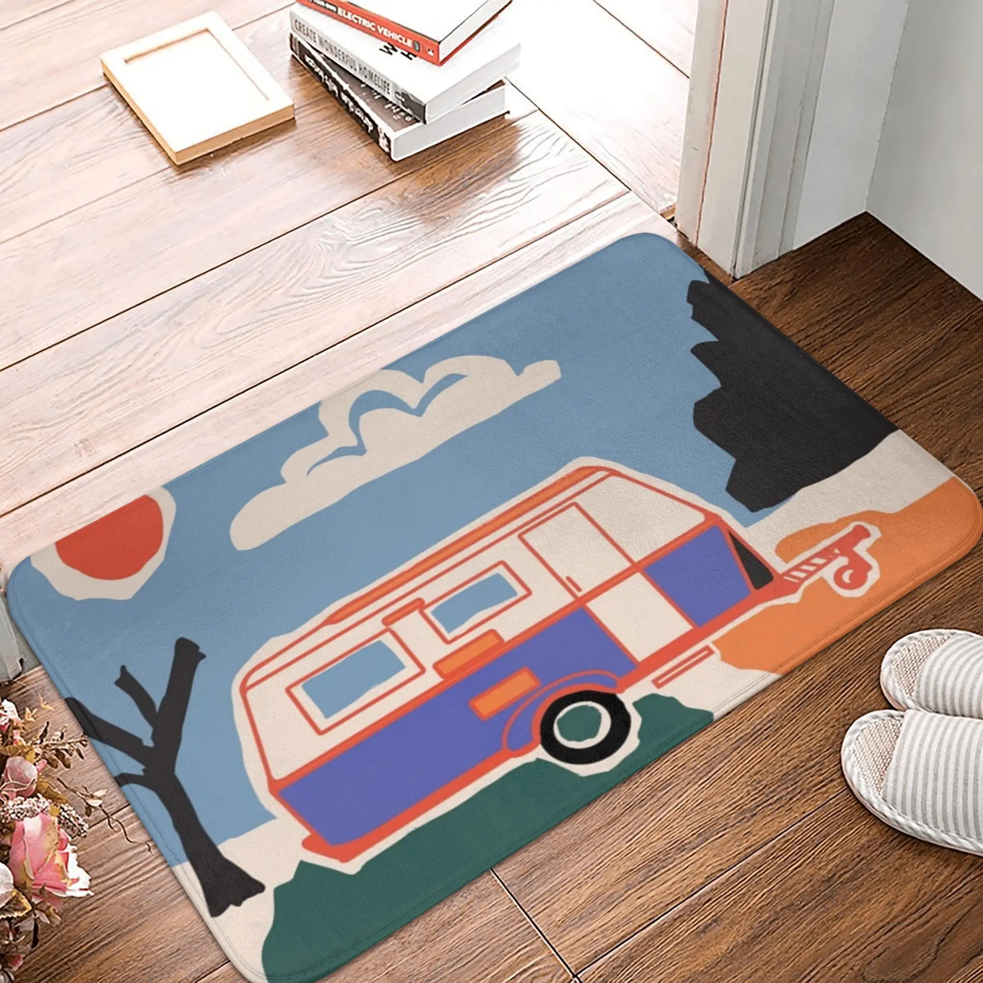 Retro Vintage Eriba Caravan Anti-slip Doormat Floor Mat Absorbent Mat Carpet Rug for Kitchen Entrance Home Bathroom Footpad Mats