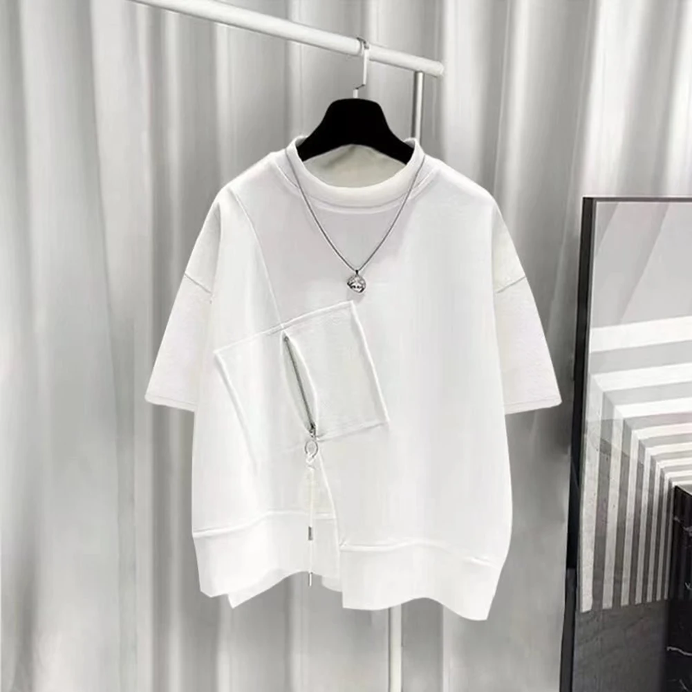 ذكر تي شيرت الرجال المألوف وسيم الحد الأدنى عادية OOTD منتظم كم قصير الصلبة أنيق الصيف العصرية