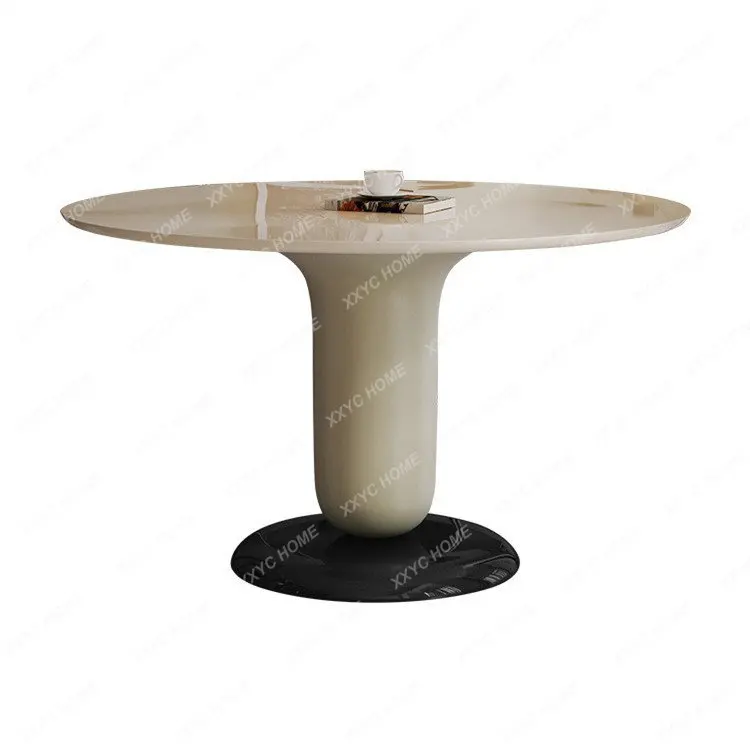 

Large and Small Apartment Type Bright round Table Italian Creative Dining Table Nordic Dining Tables and Chairs Set