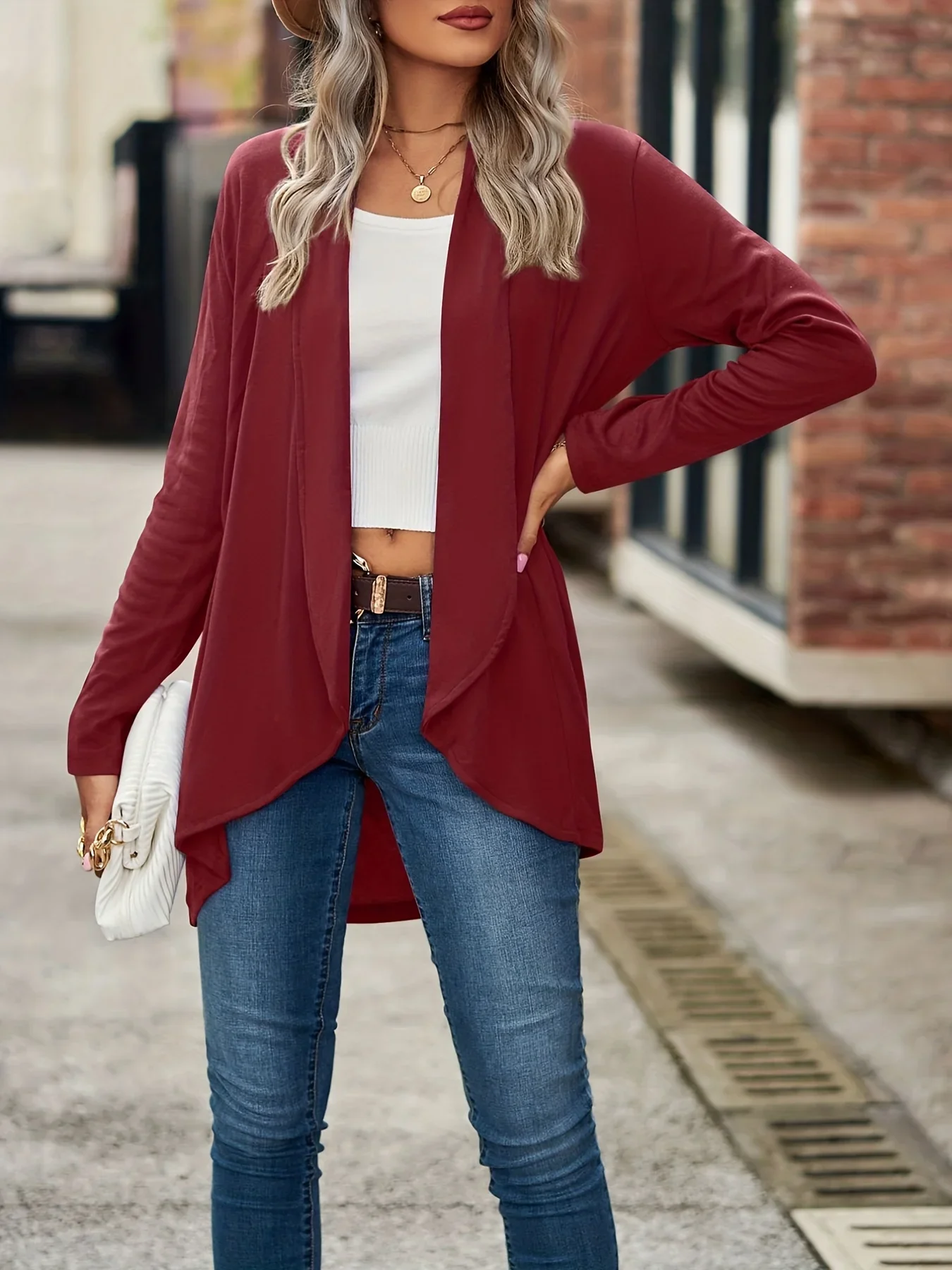 حجم كبير 1XL-5XL جديد المرأة ربيع الخريف بلون جديد الموضة ومزاجه سترة فضفاضة بأكمام طويلة