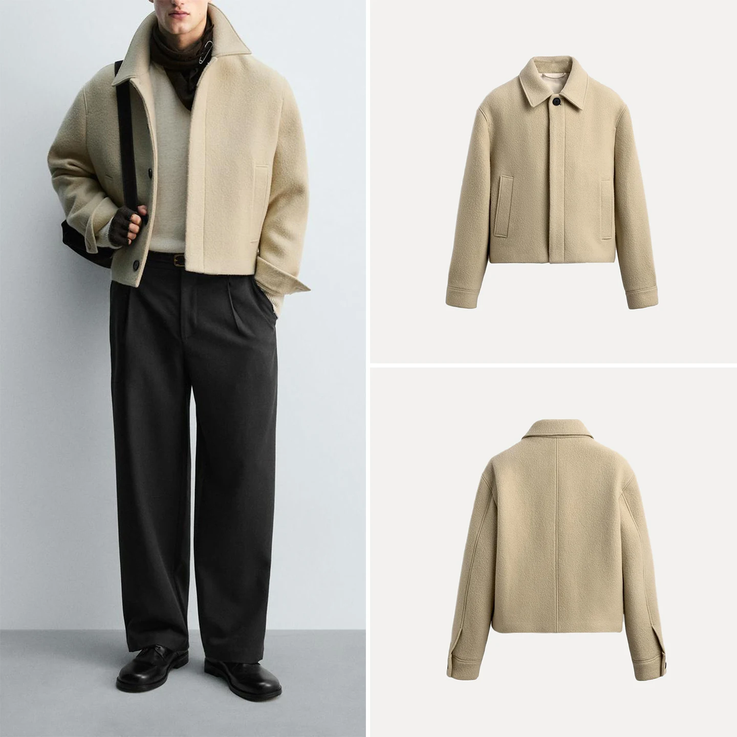 

Faionable повседневное длинное шерстяное пальто с воротником-стойкой для мужчин, осень 2023, Новое поступление, молодежное шерстяное пальто со стойкой