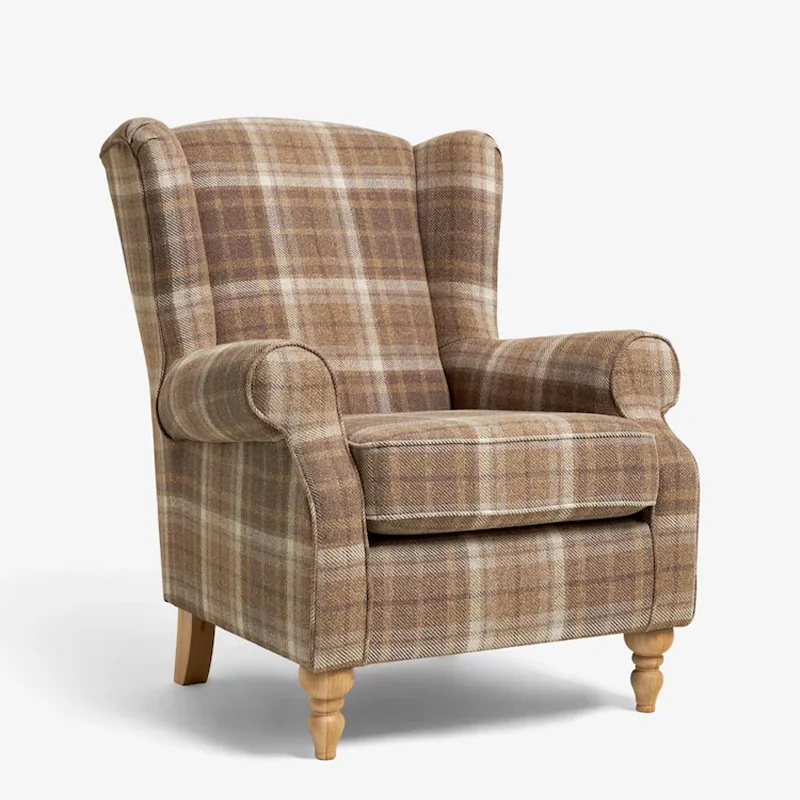 # Chunky Weave Mid Natural Highback Wingback Rolled Armchair Furniture for Living Room Bedroom Dressing