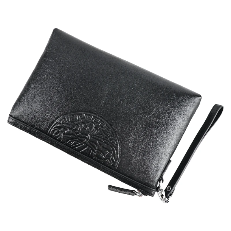 Genuine Leather Handbag for Men Large Capaci Soft Leather Clutch Bag Top Layer Cowhide Business Fashion Versatile Handheld