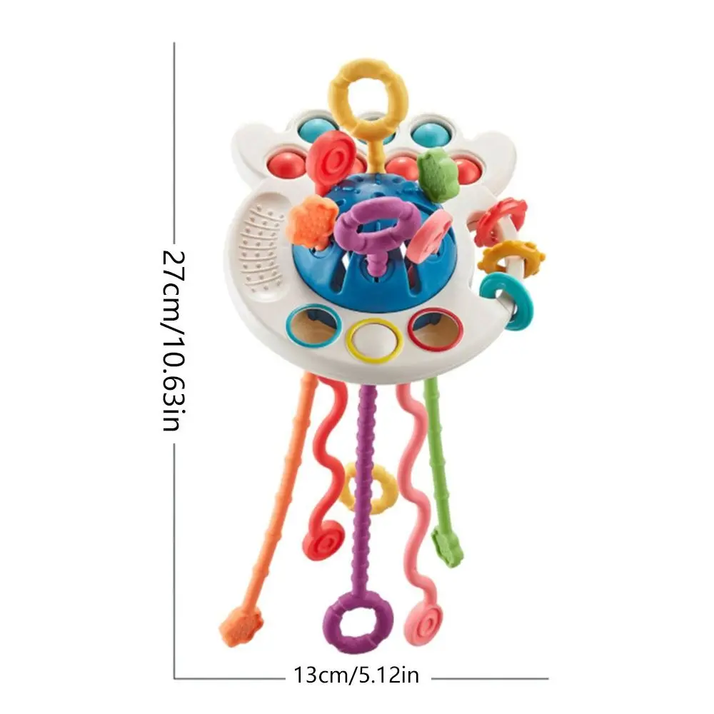 Cartoon Octopus Pull String Toy Cognition Geometric Montessori Sensory Toys Parent-child Interaction Teething Toy