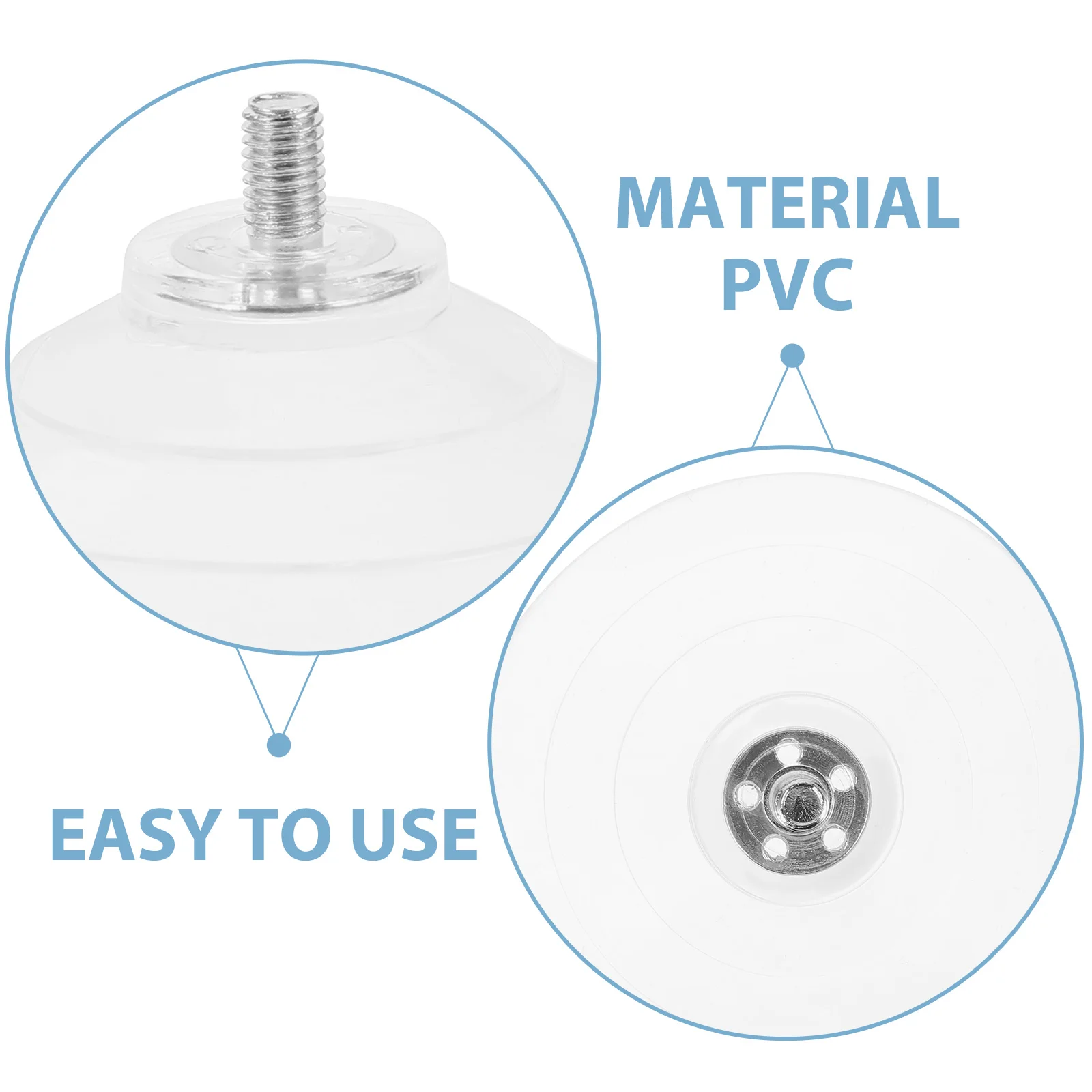 

10 Pcs Wire Suction Cup Glass Table Cups Clear Plastic Heavy Duty Sucker with Screw Mount Metal Transparent