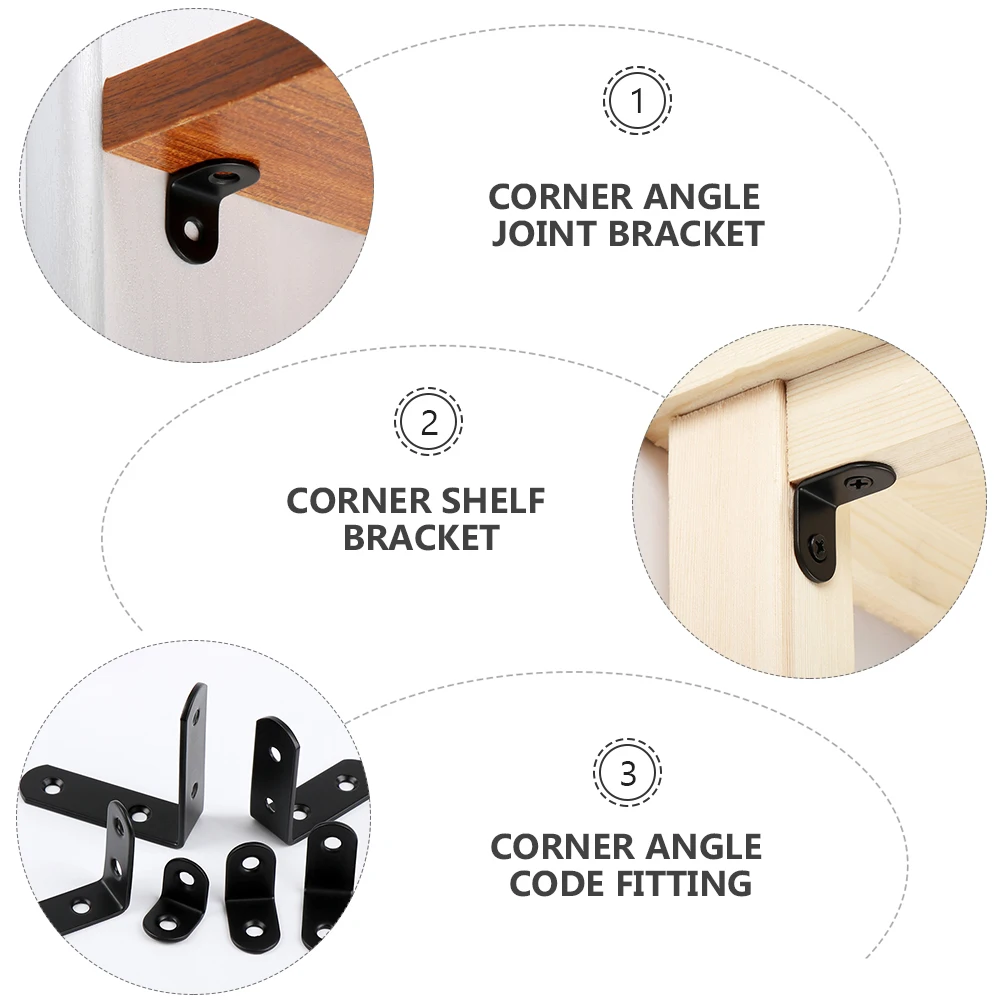 

20pcs Stainless Steel Corner Brackets L Shape Right Angle Shelf Support Heavy Duty niture Brace For Bookshelf Table Chair