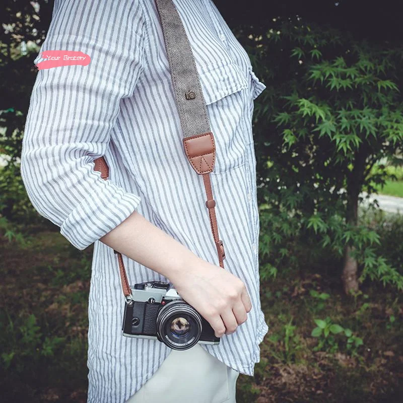 Portable Camera Strap Adjustable Cotton Leather Shoulder Neck Belt for Nikon- DSLR Digital SLR Universal Camera Carry Strap
