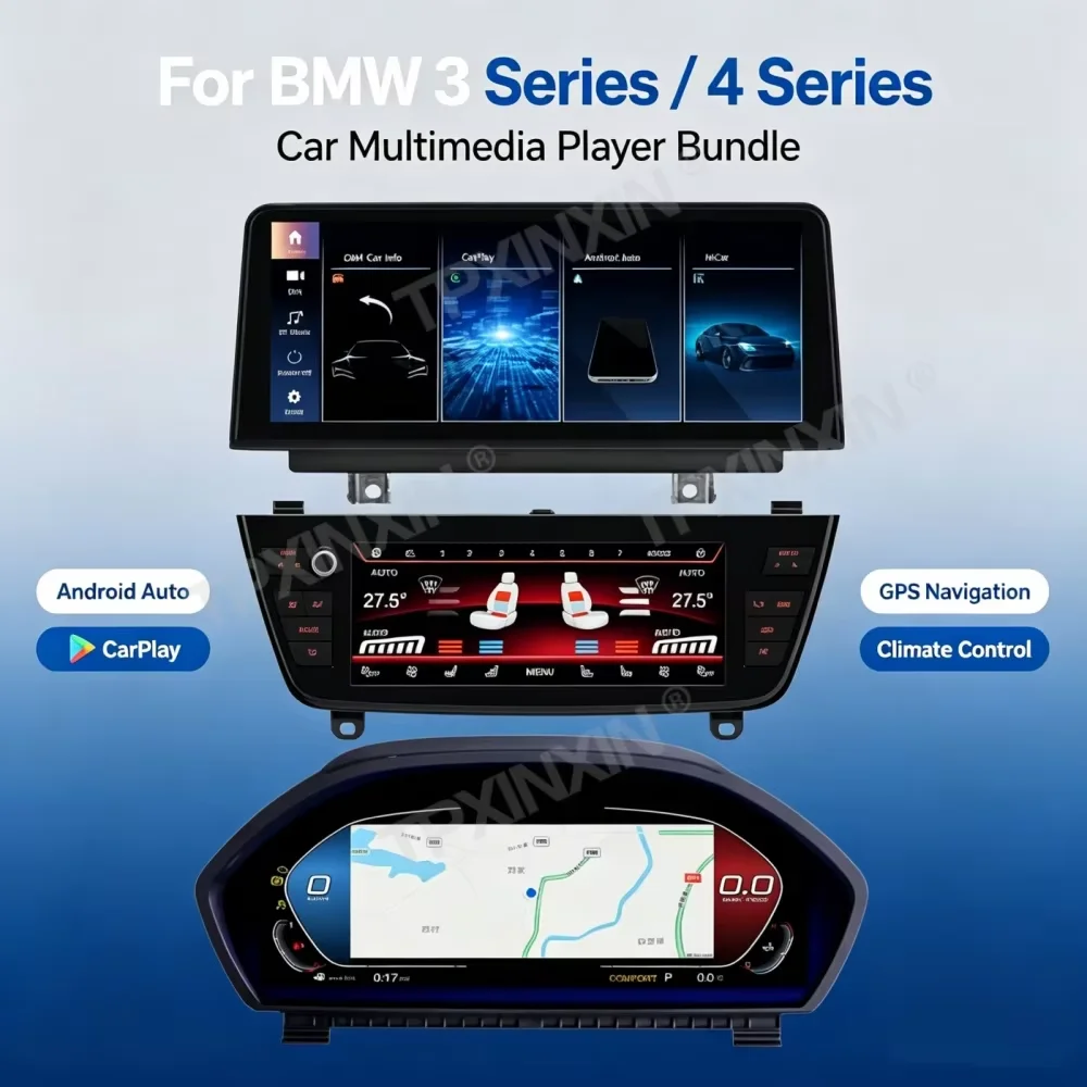 For BMW 3 4 Series F30 F31 F32  F34 2013~2020 Car Digital Three-piece Set Navigation Instrument panel Air Conditioning Panel