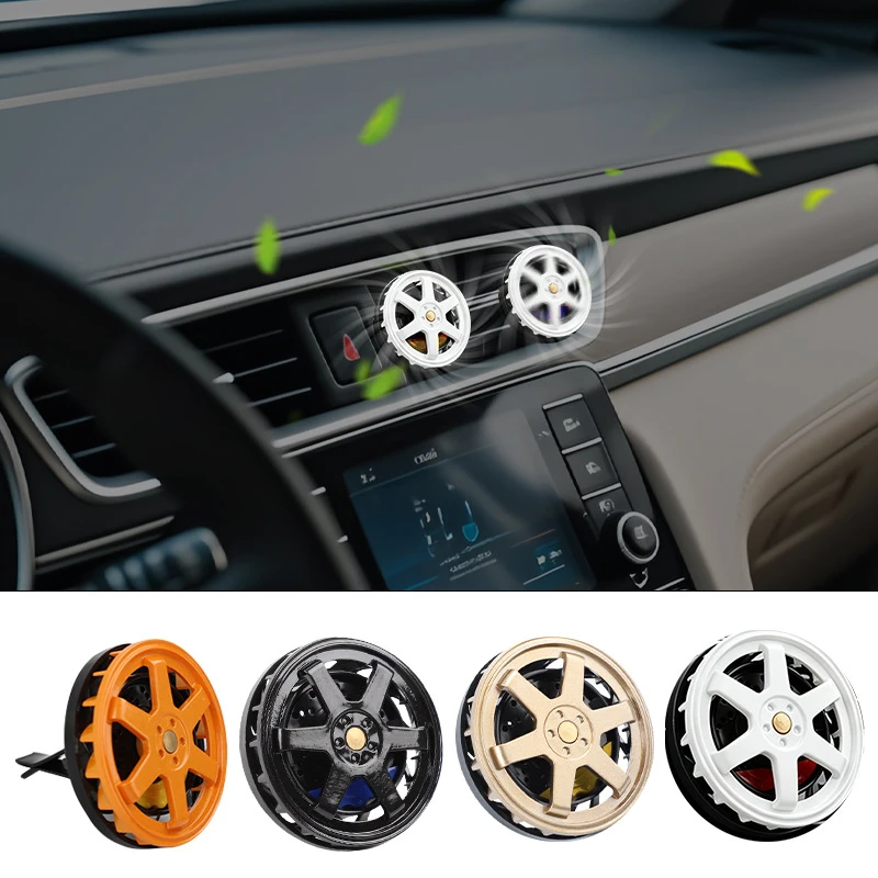 Rotatable Car Air Freshener Clip Auto Wheel Hub & Air Vent Fragrance Tire Fragrance Clips Decorative Car Interior Accessories